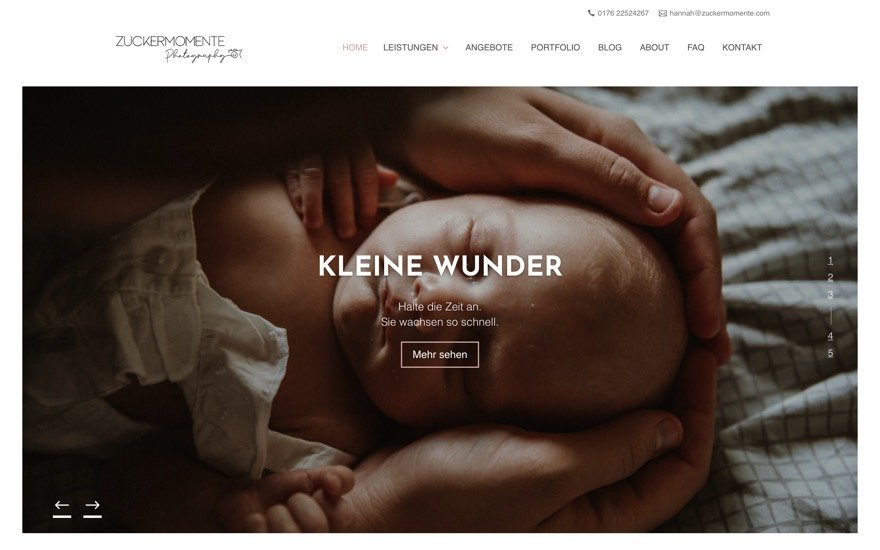 Website Zuckermomente Photography